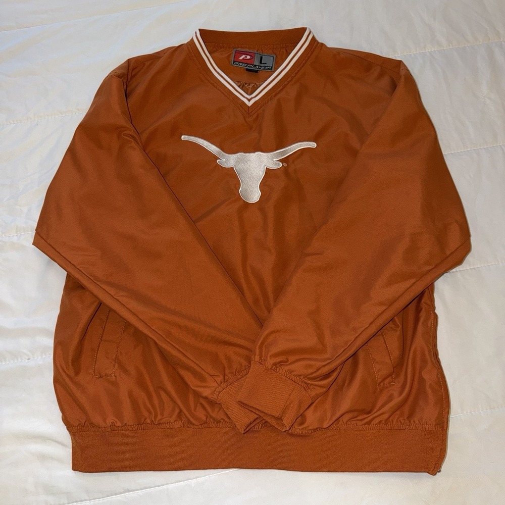 Texas Longhorns Adult's Pro Player Pullover Windbreaker Orange Size Large